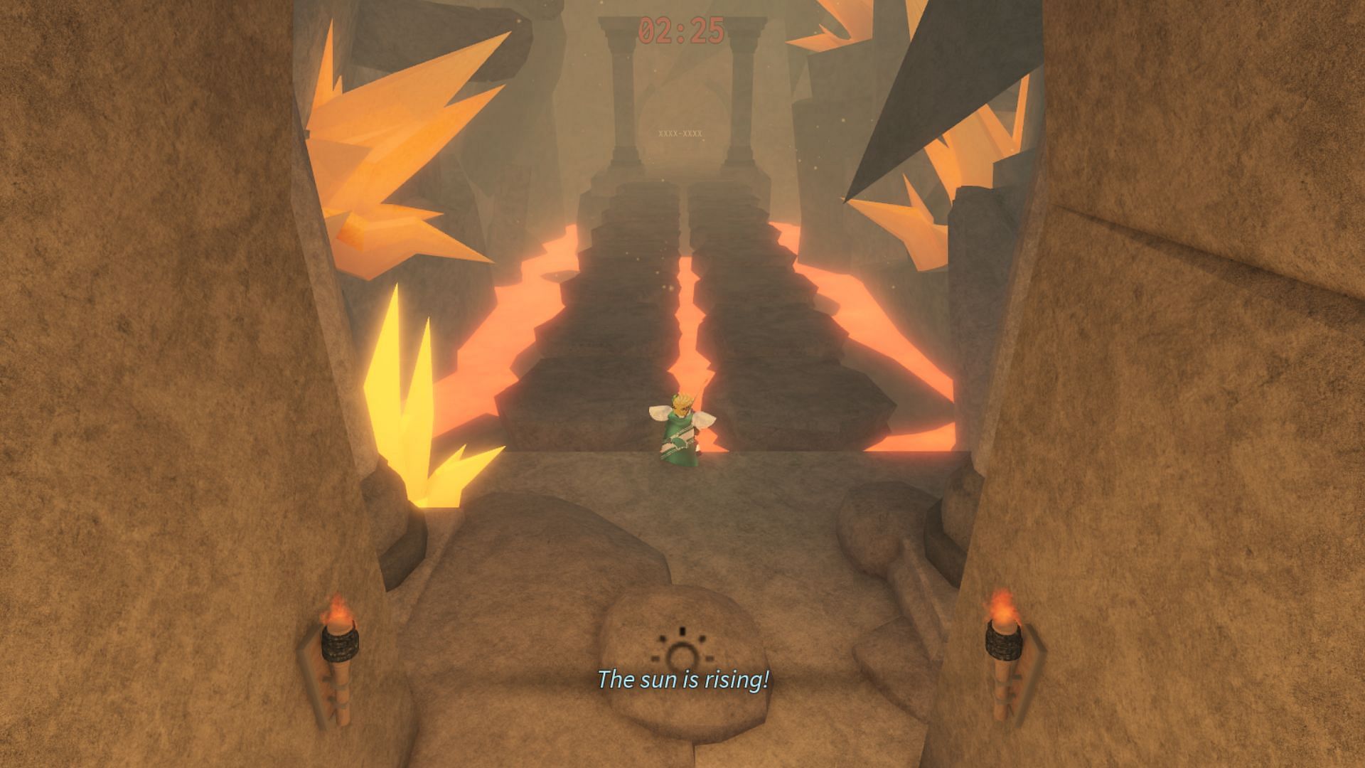 You must step on the right stone to reach the end (Image via Roblox)