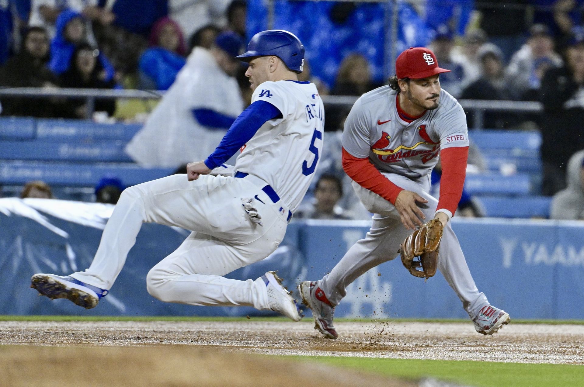 St. Louis Cardinals defeated the Los Angeles Dodgers 6-5 in 10 innings to win a baseball game. - Source: Getty