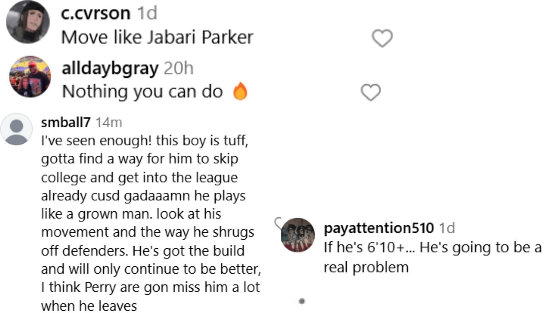 Hoops fans react to 5-star recruit Koa Peat&#039;s standout performance for the Perry Pumas (Credits: @ballislife Instagram)