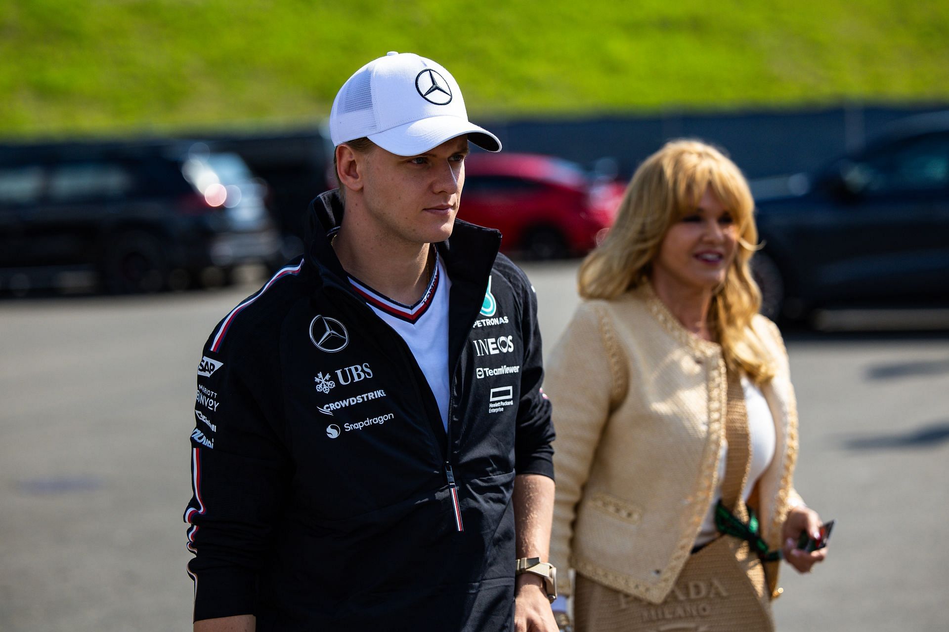 Michael Schumacher&#039;s son and wife (Image Source: Getty)