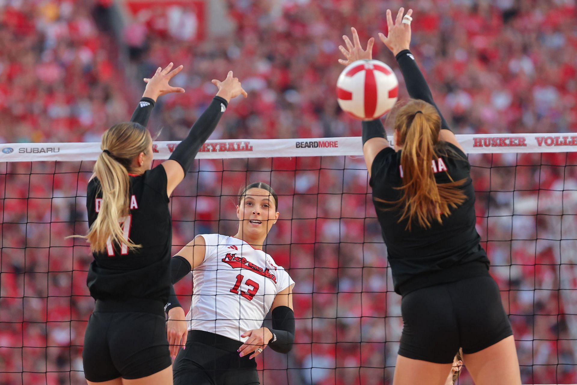 Merritt Beason against Omaha Mavericks (Photo by C. Morgan Engel/NCAA Photos via Getty Images)