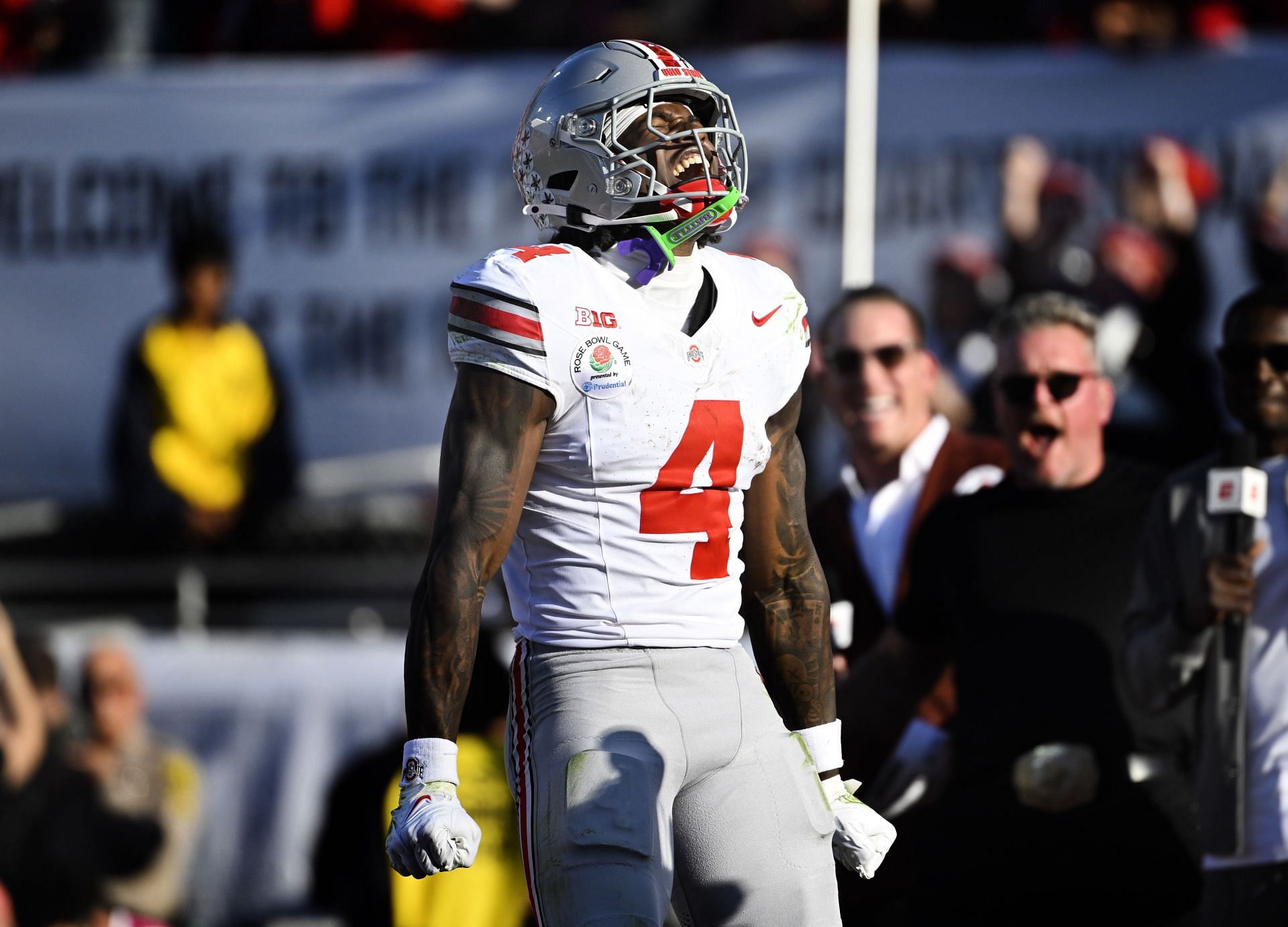 Ohio State Buckeyes defeated the Oregon Ducks 41-21 to win the 111th Rose Bowl CFP quarterfinal playoff football game. - Source: Getty