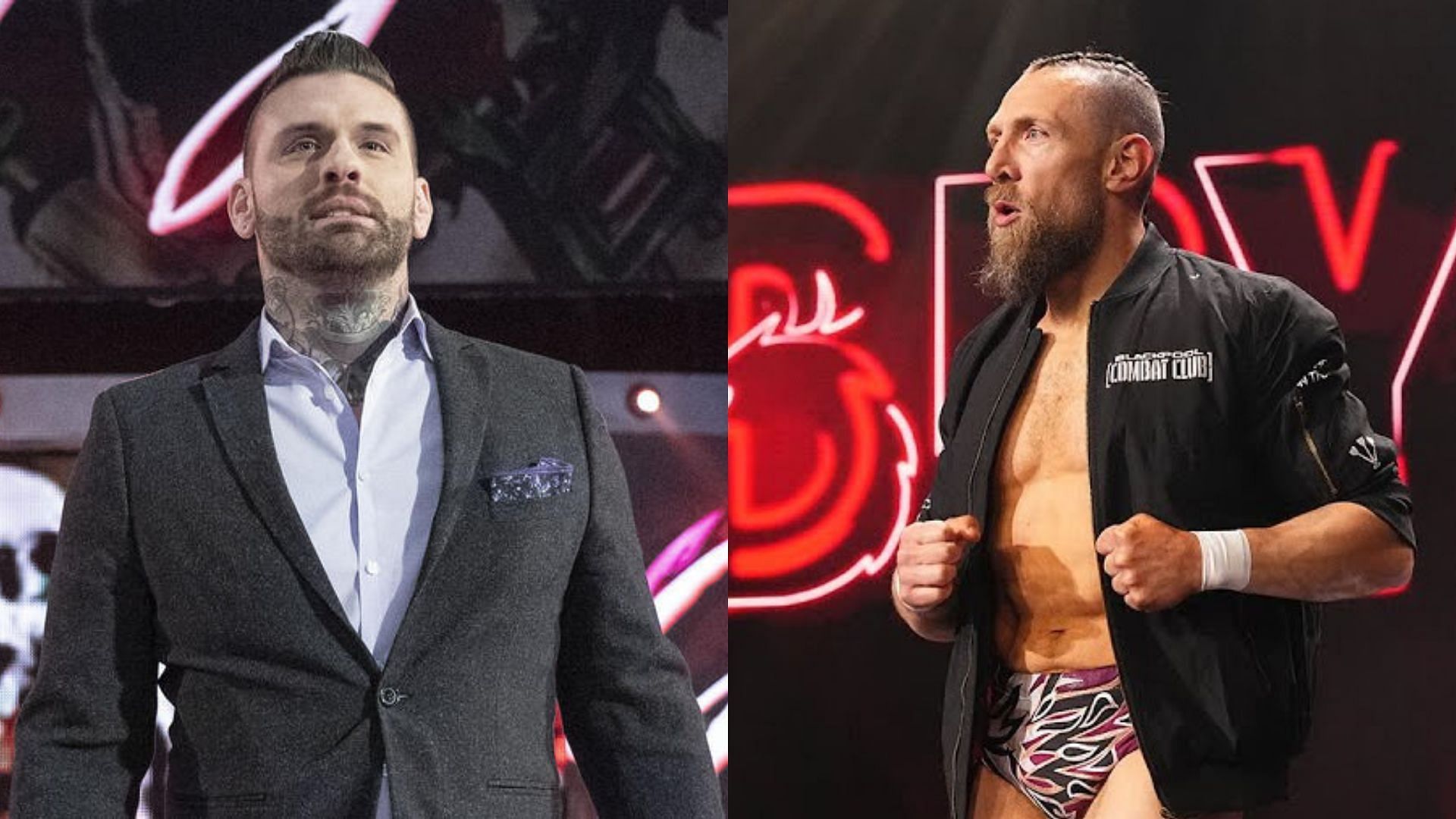 Corey Graves (left) and Bryan Danielson (right). (Image credits: wwe.com &amp; AEW YouTube channel)