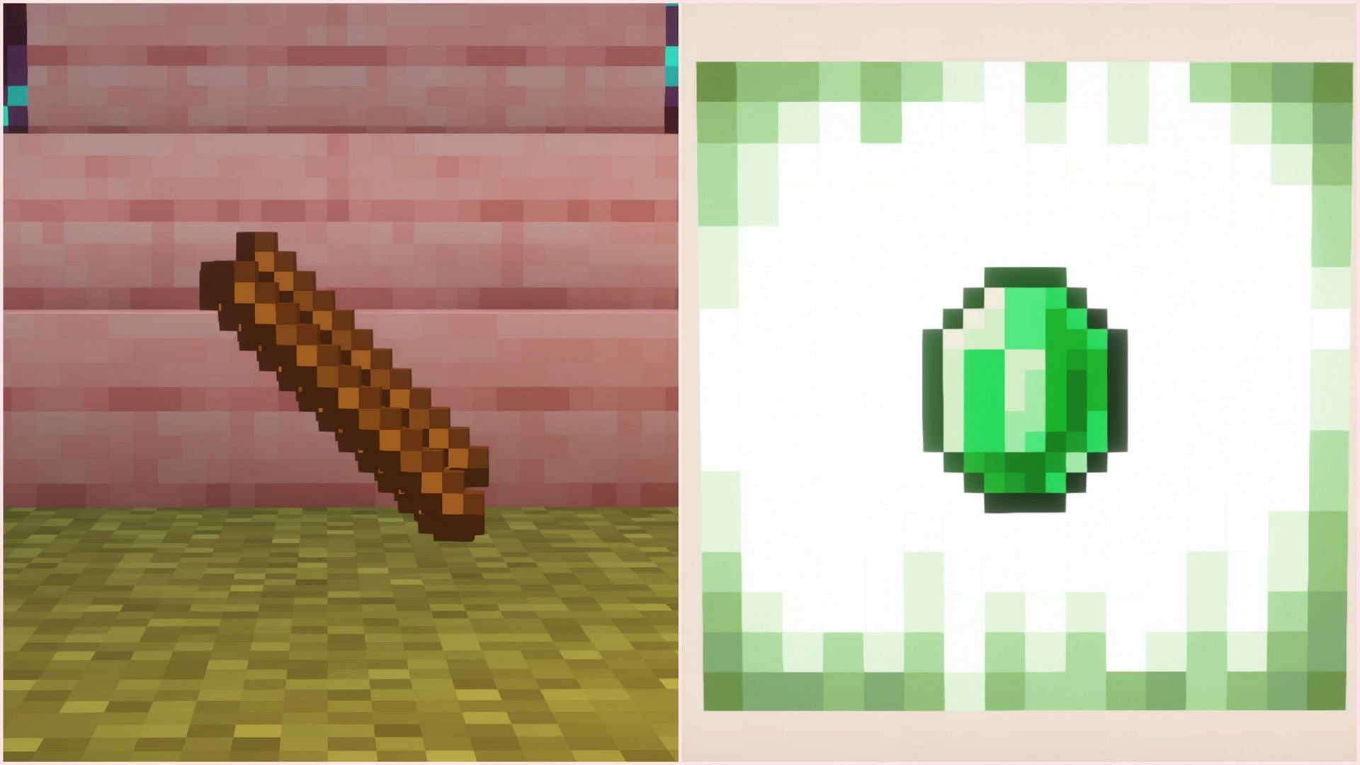 There is a great method to turn sticks into emeralds in Minecraft (Image via Mojang Studios)