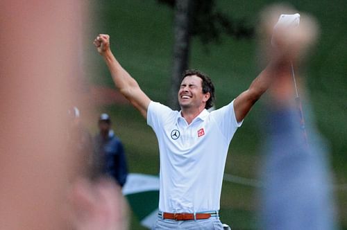 Adam Scott celebrates his win at the 2013 Masters (Image Source: Getty)