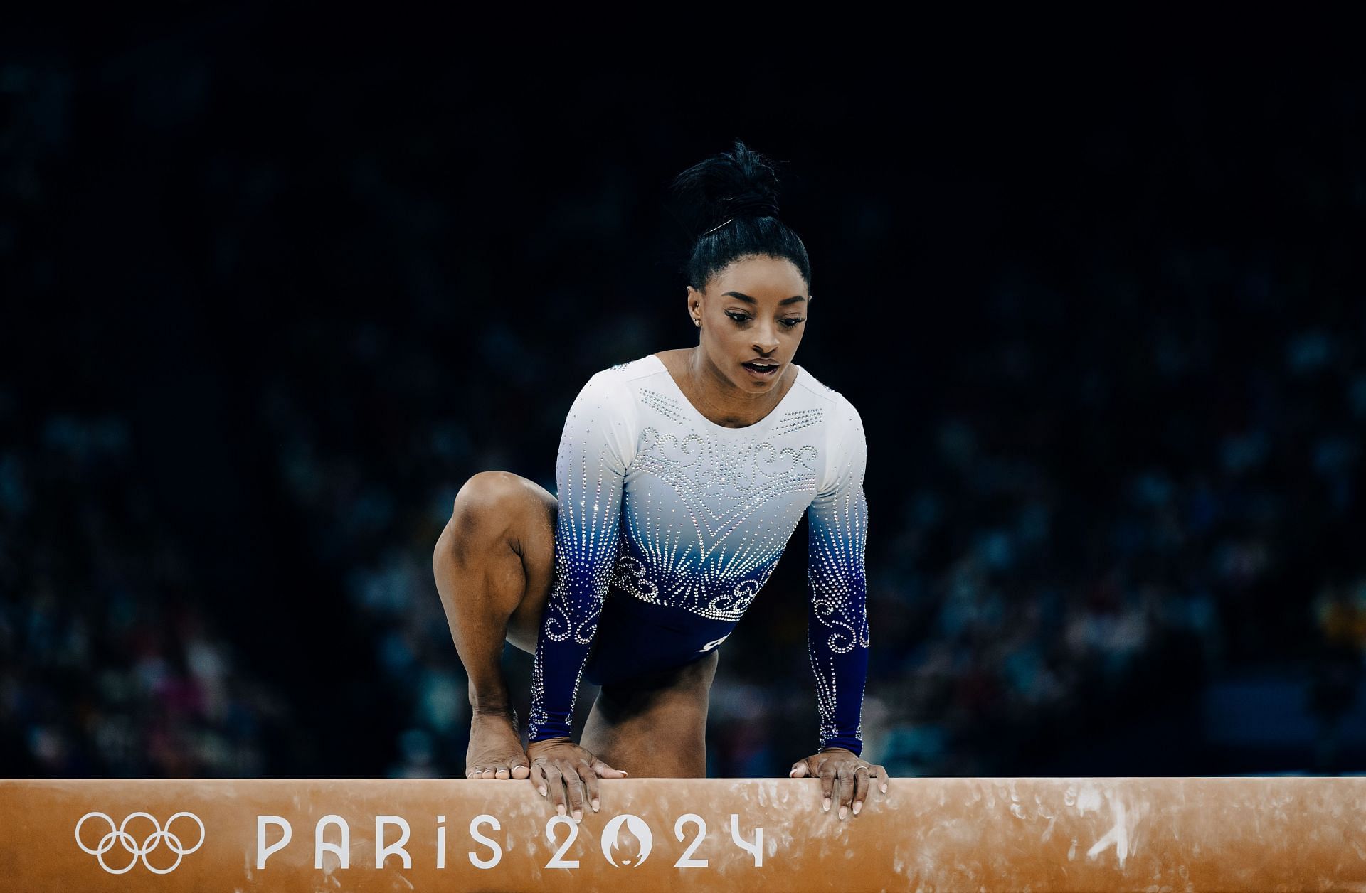 Simone Biles competes in the balance beam finals at the Olympic Games in Paris 2024: Day 10 - Source: Getty