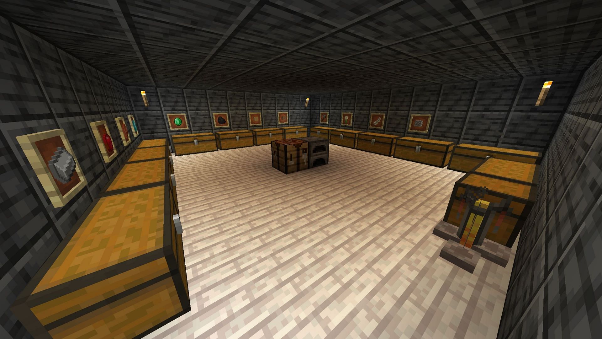 Players must always sort their storage system early in the game (Image via Mojang Studios)