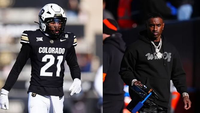 Deion Sanders Jr. reacts as brother Shilo Sanders follows his footsteps to release his new song
