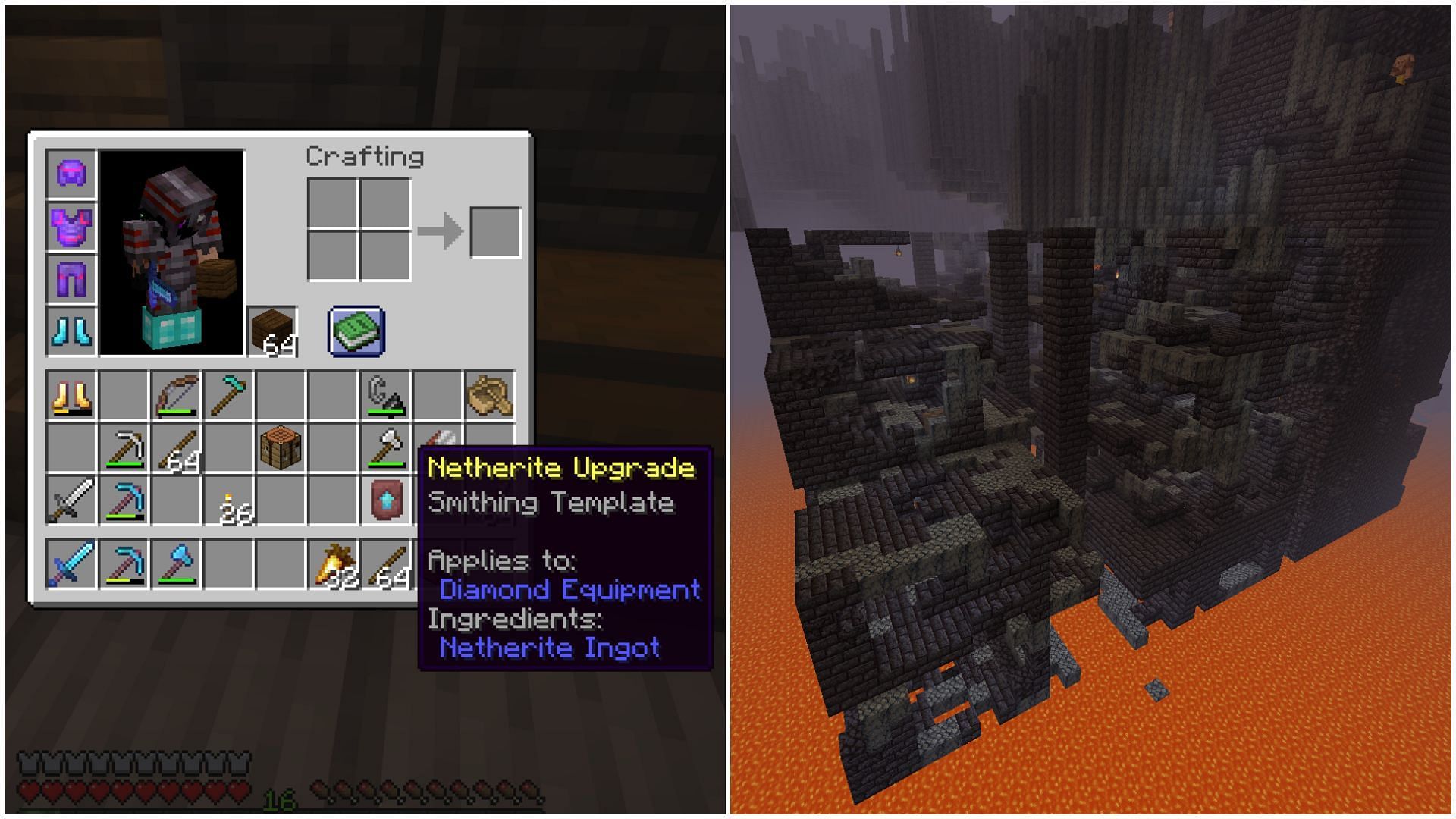 Netherite upgrade smithing template can only be found in Bastion Remnants (Image via Mojang Studios)