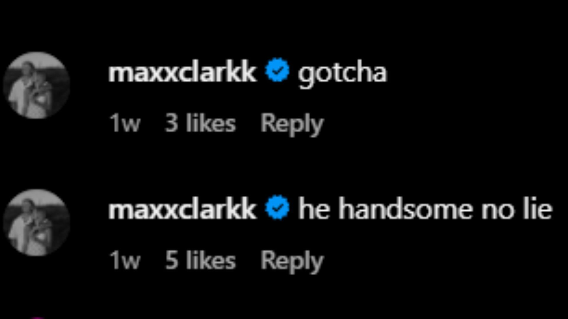 Comments section of the Instagram post