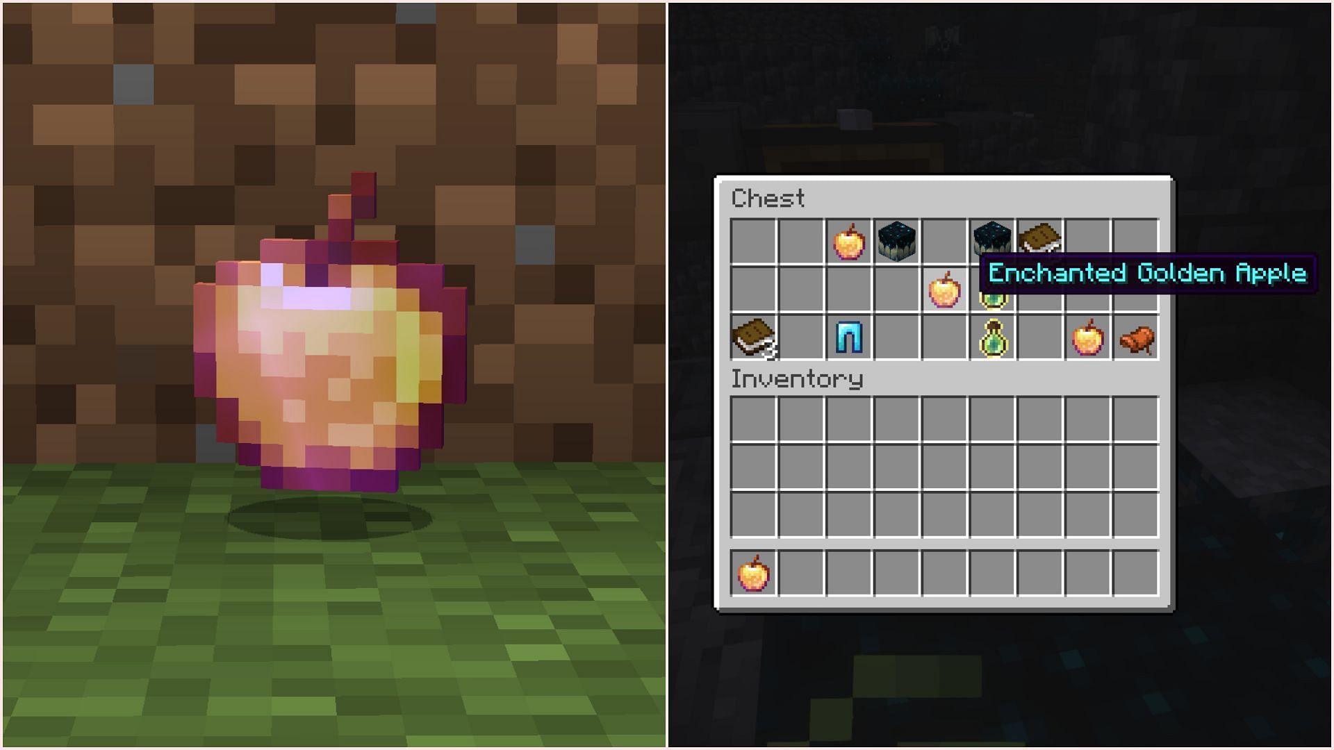 Enchanted golden apples can only be found as chest loot (Image via Mojang Studios)