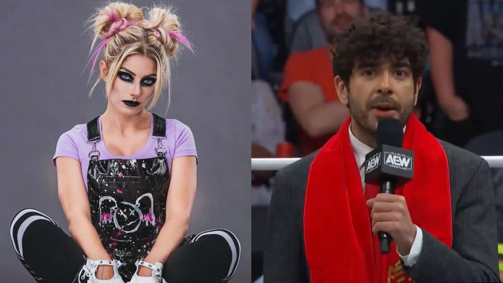 Alexa Bliss (left) and Tony Khan (right) (Image credits: Alexa Bliss Instagram and AEW&rsquo;s Youtube)