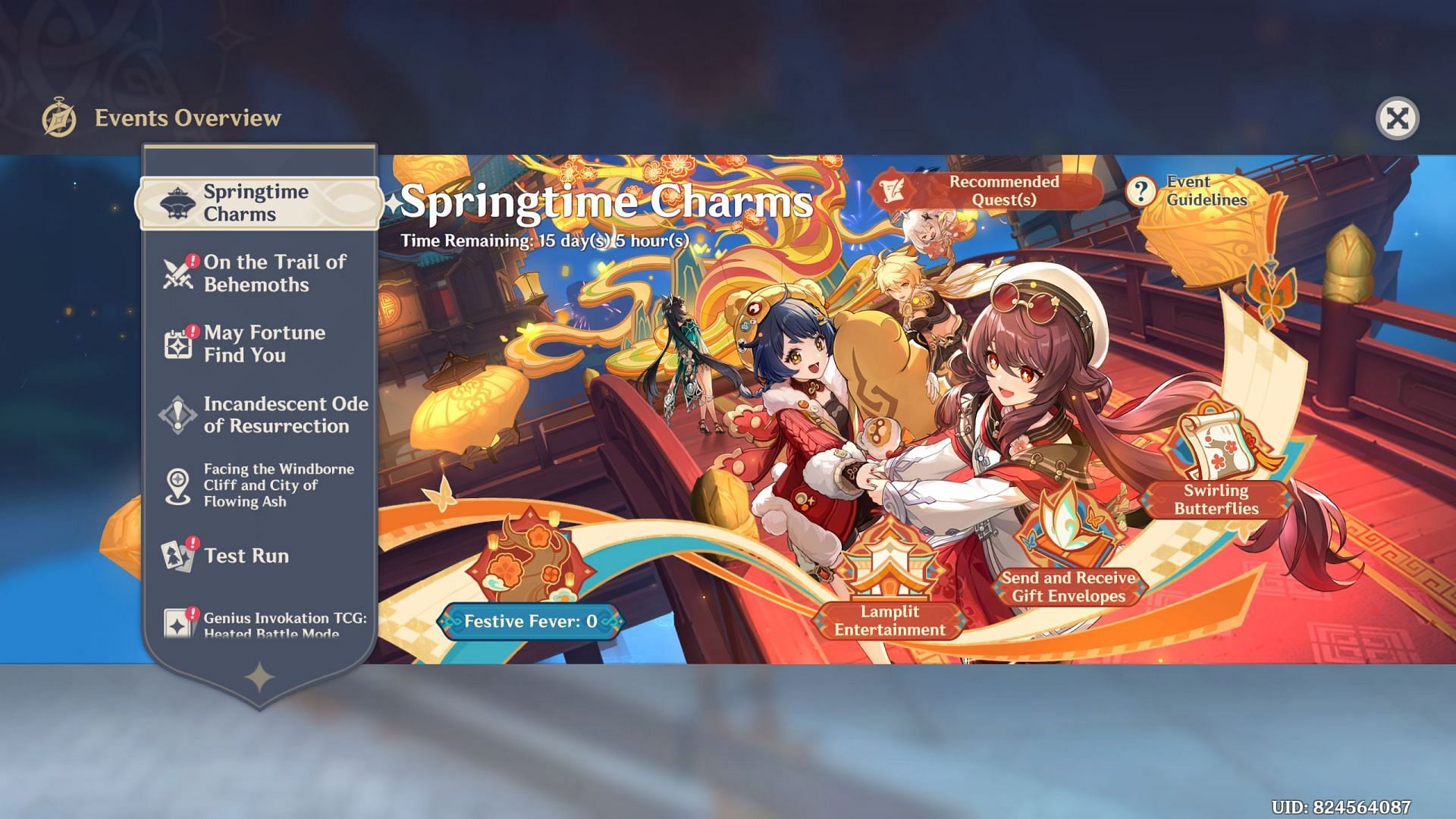 Springtime Charms event duration (Image via HoYoverse)