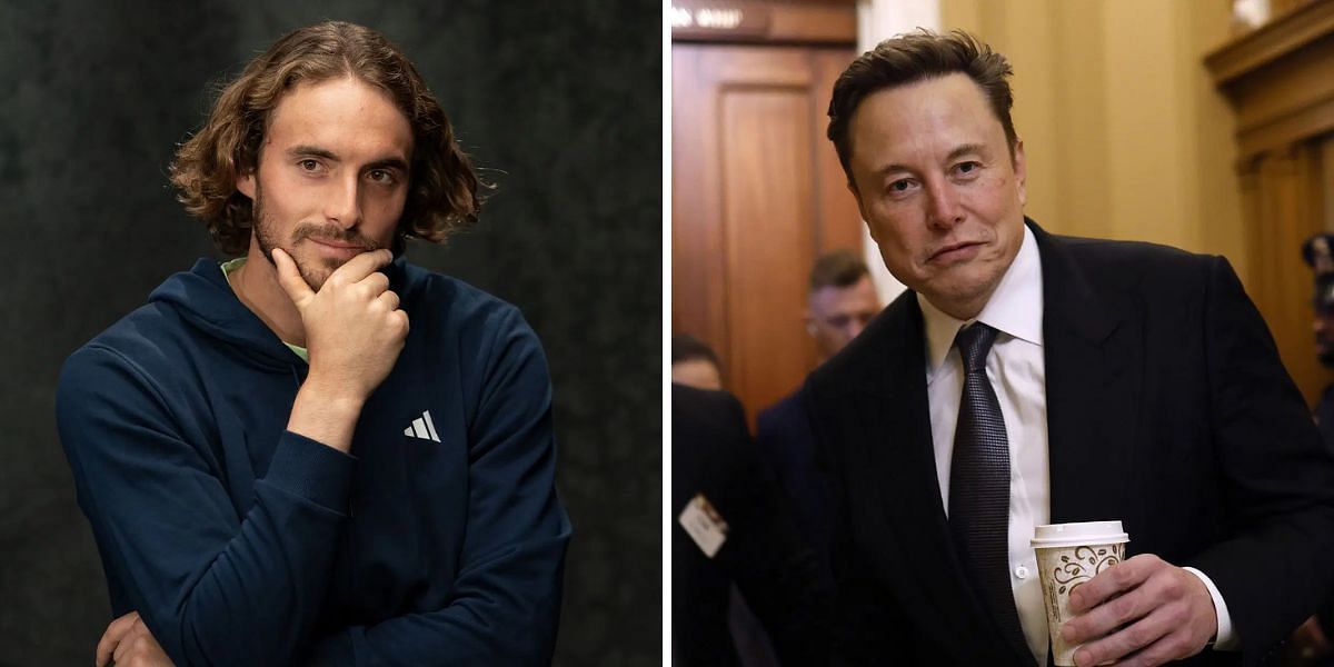 Stefanos Tsitsipas [L] and Elon Musk [R] (Source: Getty Images)