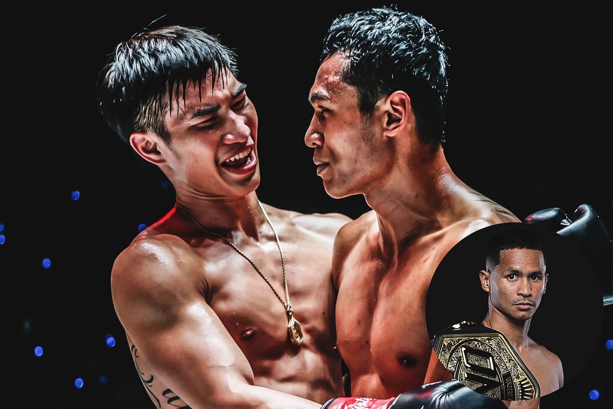 Superbon (bottom) Tawanchai (L) and Jo Nattawut (R) | Photo by ONE Championship