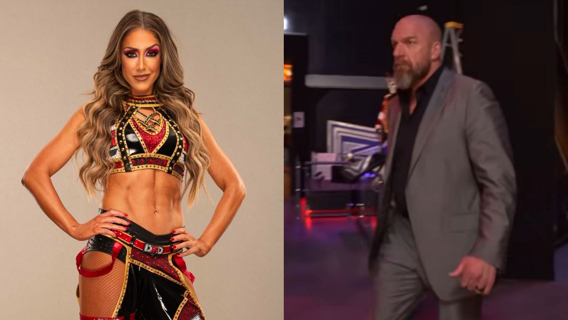 Britt Baker (left) and Triple H (right) (Image credits: AEW and Triple H&rsquo;s Instagram)