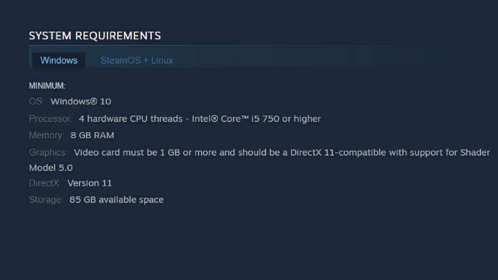 Counter-Strike 2 PC requirements (Image via Steam/Valve)