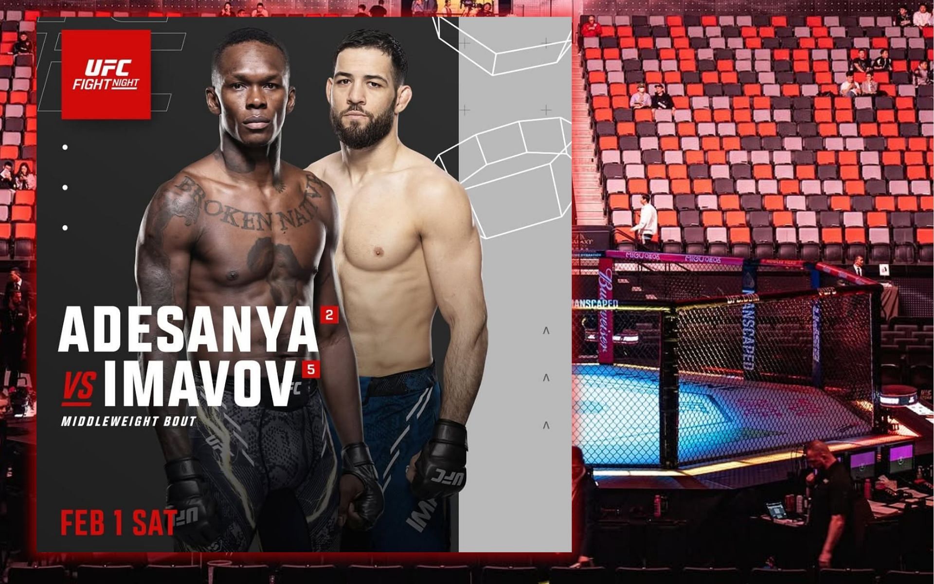 Israel Adesanya (left) will take on Nassourdine Imavov (right) in the main event of UFC Saudi Arabia. [Images courtesy: @imavov_nassourdine and @ufc on Instagram]