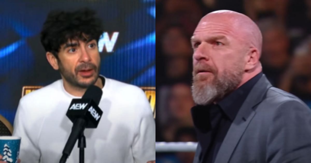 Tony Khan (left) and Triple H (right) [Source: AEW and WWE on YouTube]