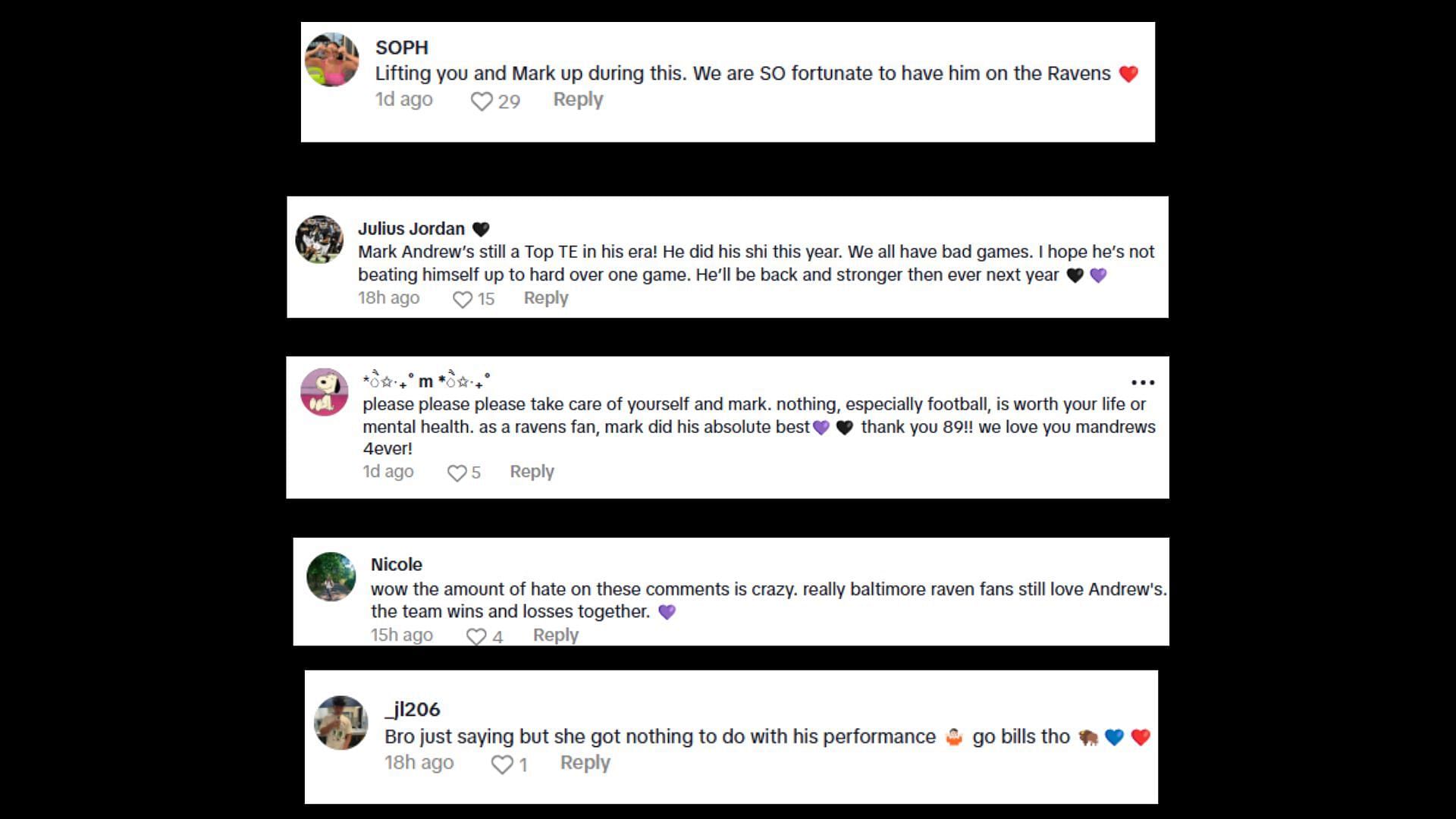 Support for Mark Andrews and his girlfriend Elena flooded her TikTok page (image credit: tiktok/elenayates)