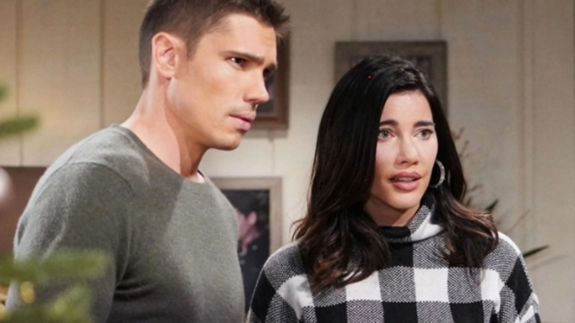 Finn Finnegan and Steffy Forrester in a still from The Bold and the Beautiful (Image via CBS)