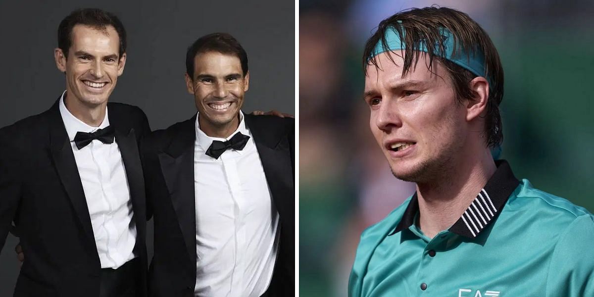 Andy Murray with Rafael Nadal (L); Alexander Bublik | Images: Getty