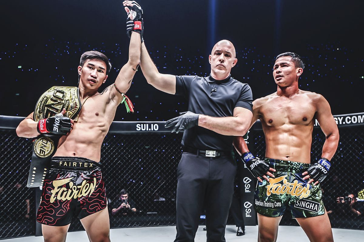 Tawanchai defended the ONE featherweight Muay Thai world championship over Superbon at ONE 170. [Photo via: ONE Championship]