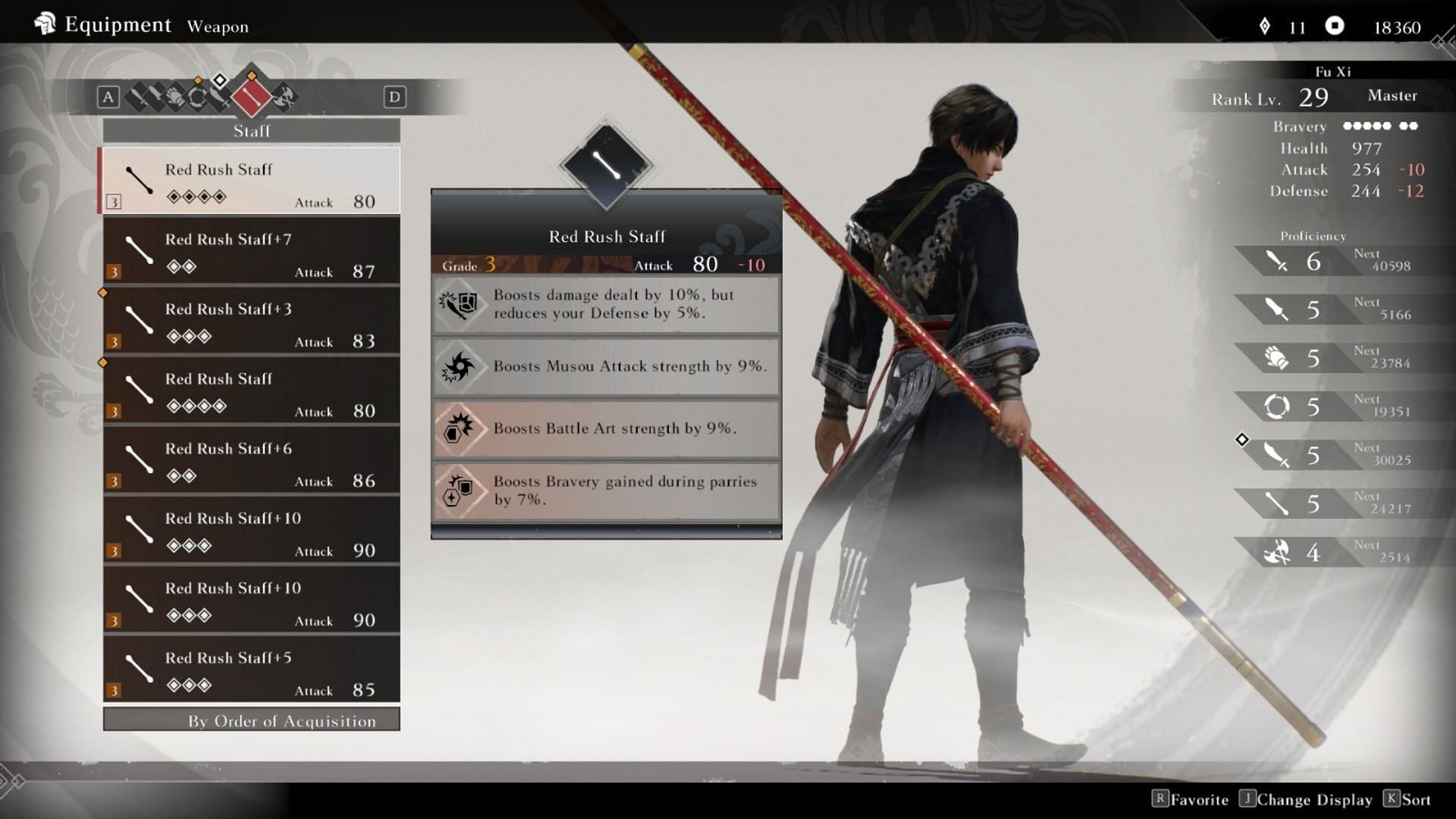 Get a staff with a higher in the end-game (Image via KOEI TECMO GAMES)