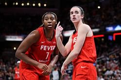 Joyous Aliyah Boston drops 3-word reaction after sinking shot from Caitlin Clark range