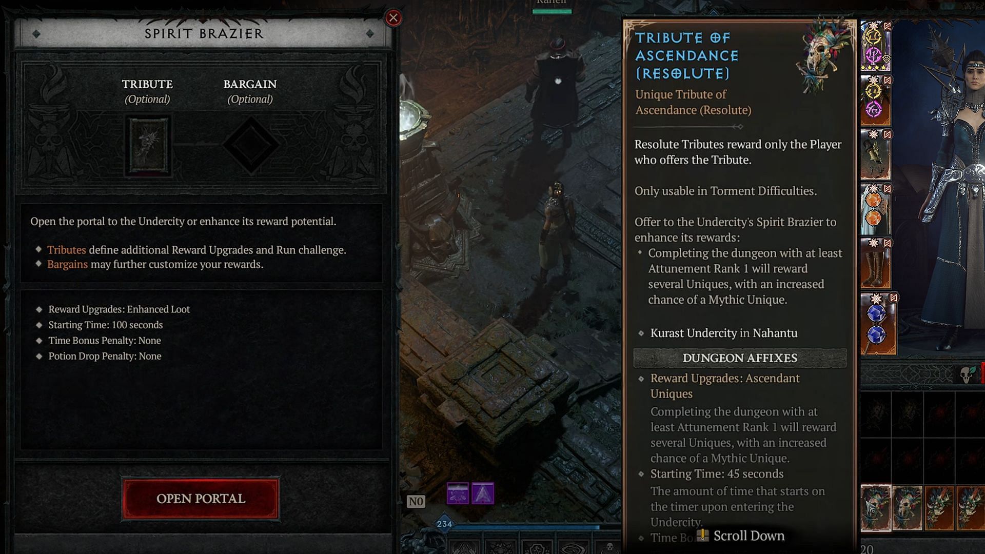 Activating Tributes in Diablo 4 (Image via Blizzard Entertainment)