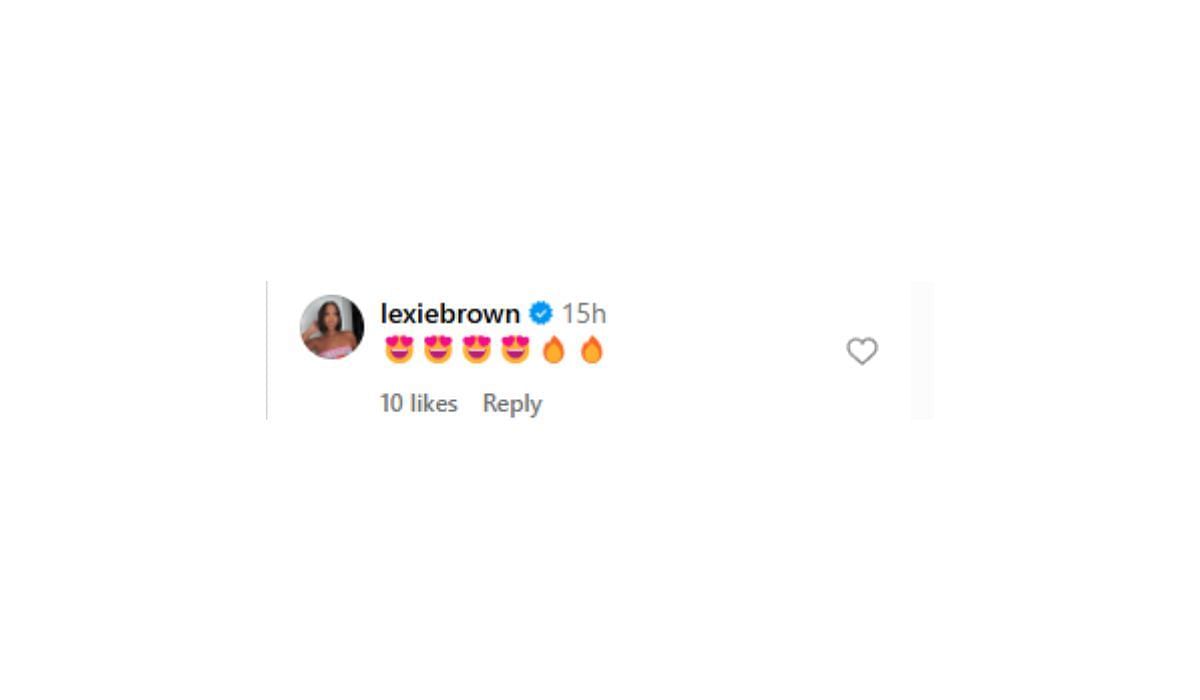 Lexie Brown comments on Ashley Moss&#039;s Instagram post