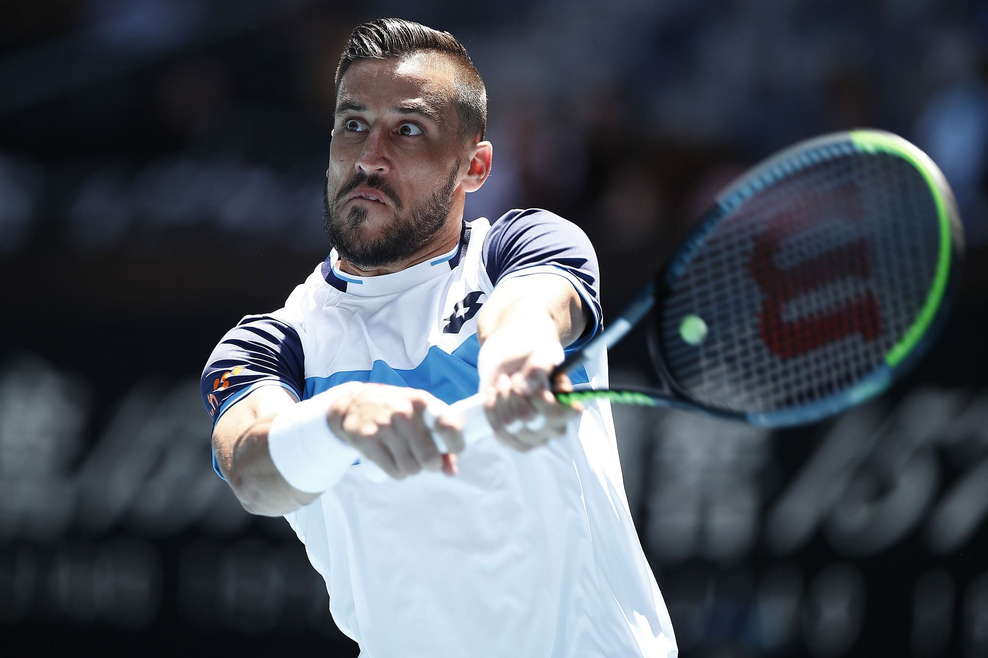 Damir Dzumhur in action at the Australian Open (Image Source: Getty)