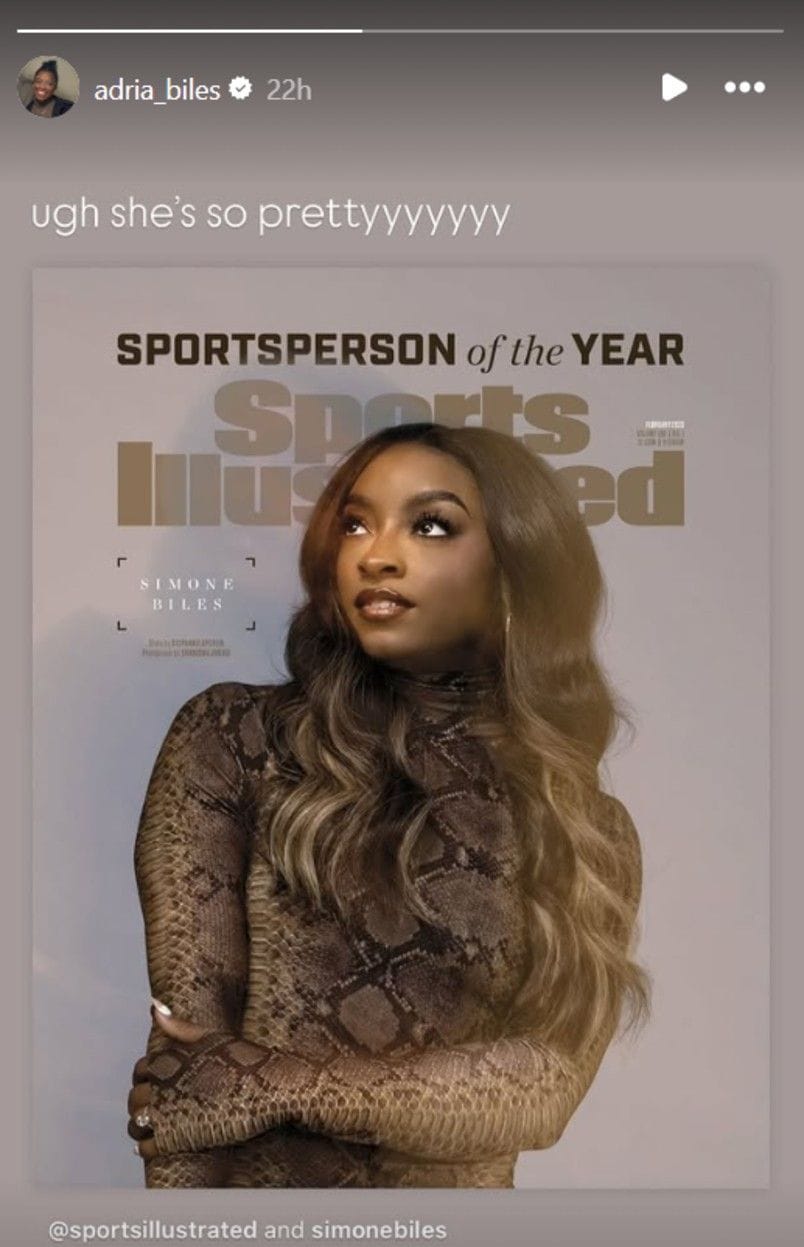 Simone Biles' sister Adria sends 4word message as gymnast receives