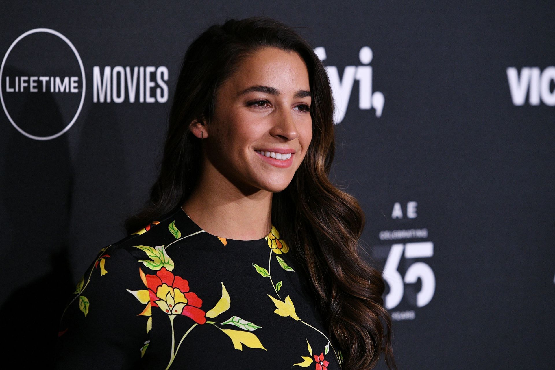 Aly Raisman attends the A+E Networks Upfront in New York City. (Photo by Getty Images)