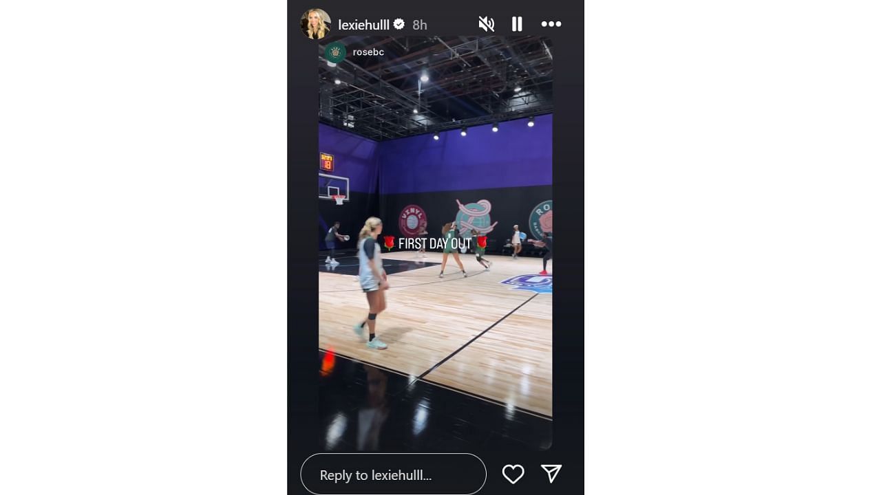 Lexie Hull shares on Instagram Rose BC&#039;s first workout featuring Angel Reese. [photo: @lexiehull/IG]