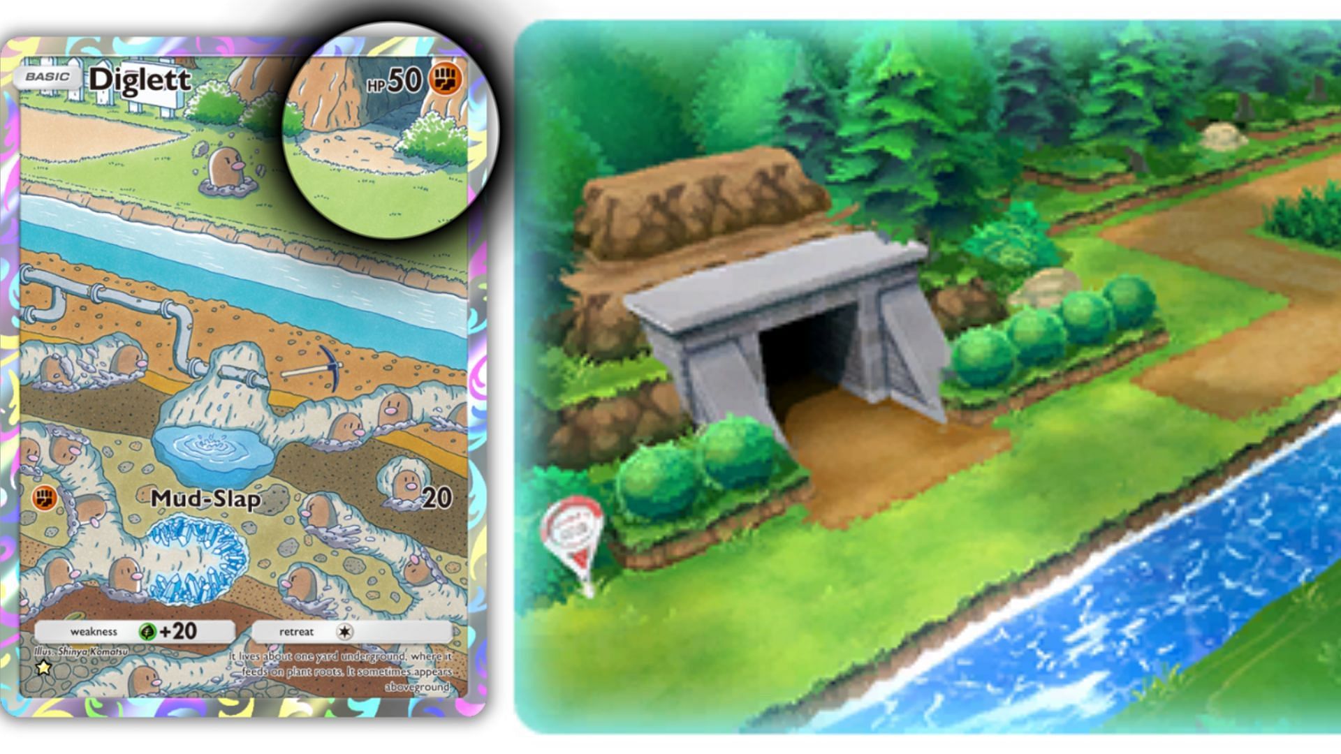 Diglett Cave as seen in Diglett&#039;s card (Image via The Pokemon Company)