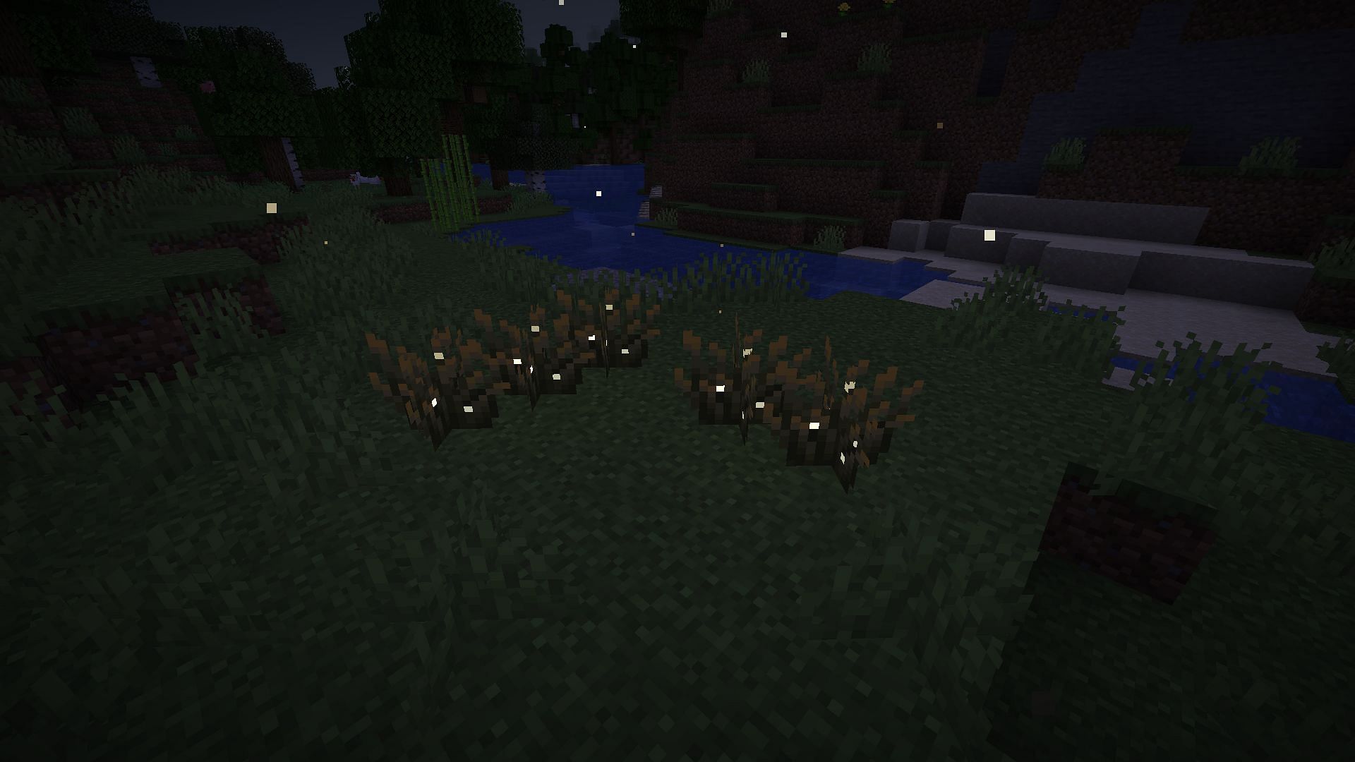 At night they glow with new particle lights (Image via Mojang Studios)