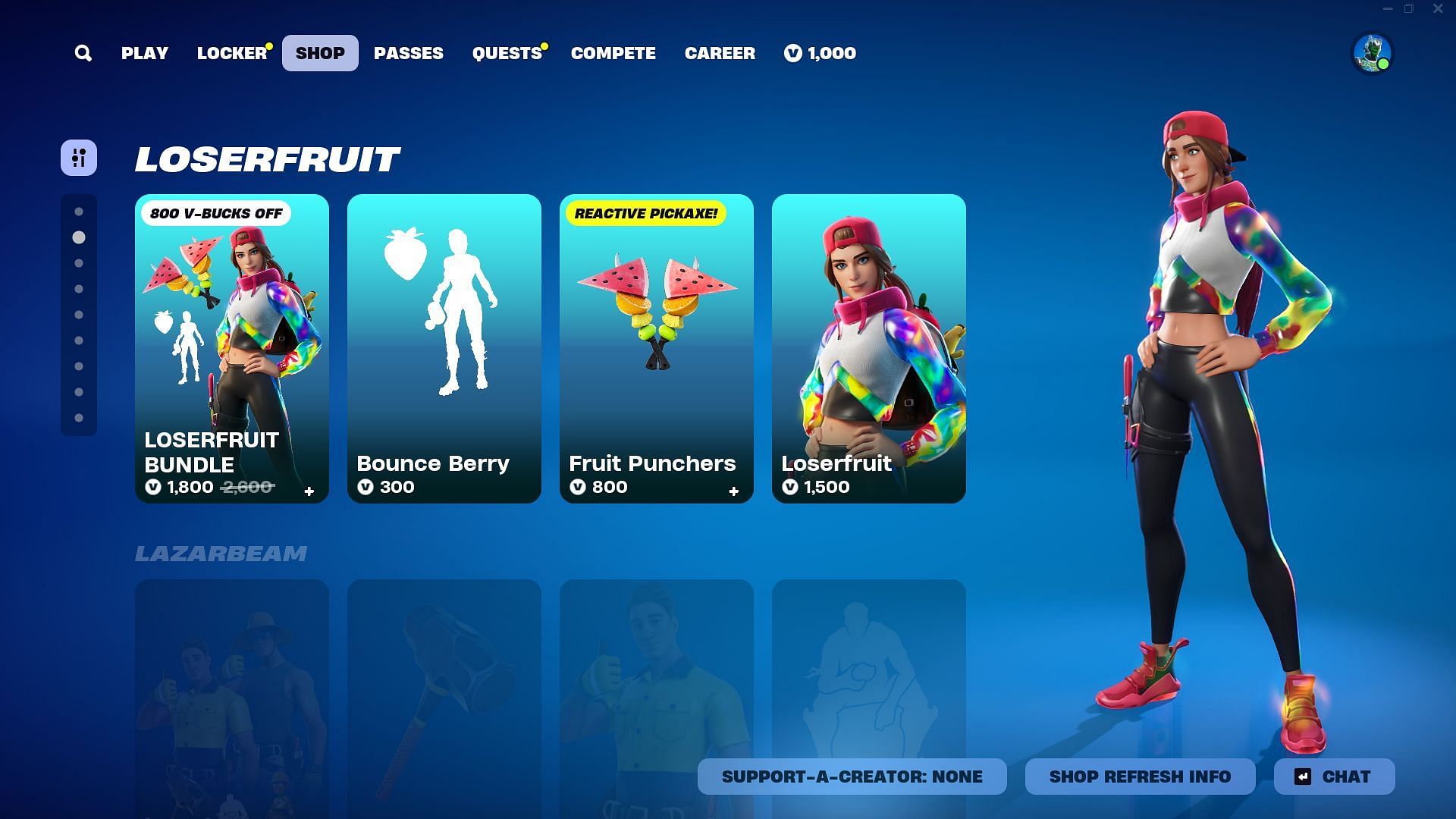 You can purchase the Loserfruit skin in Fortnite (Image via Epic Games)