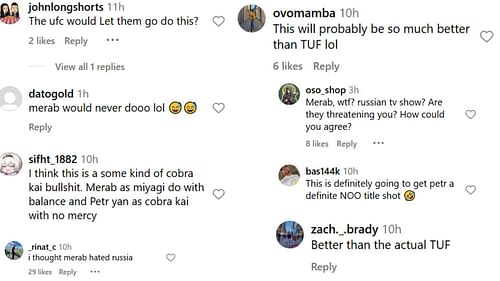 Fan comments [courtesy of @mmafighting's post on Instagram]