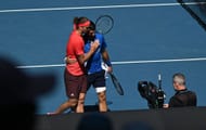 Novak Djokovic (right) and Alexander Zverev after their semi-final- Source: Getty