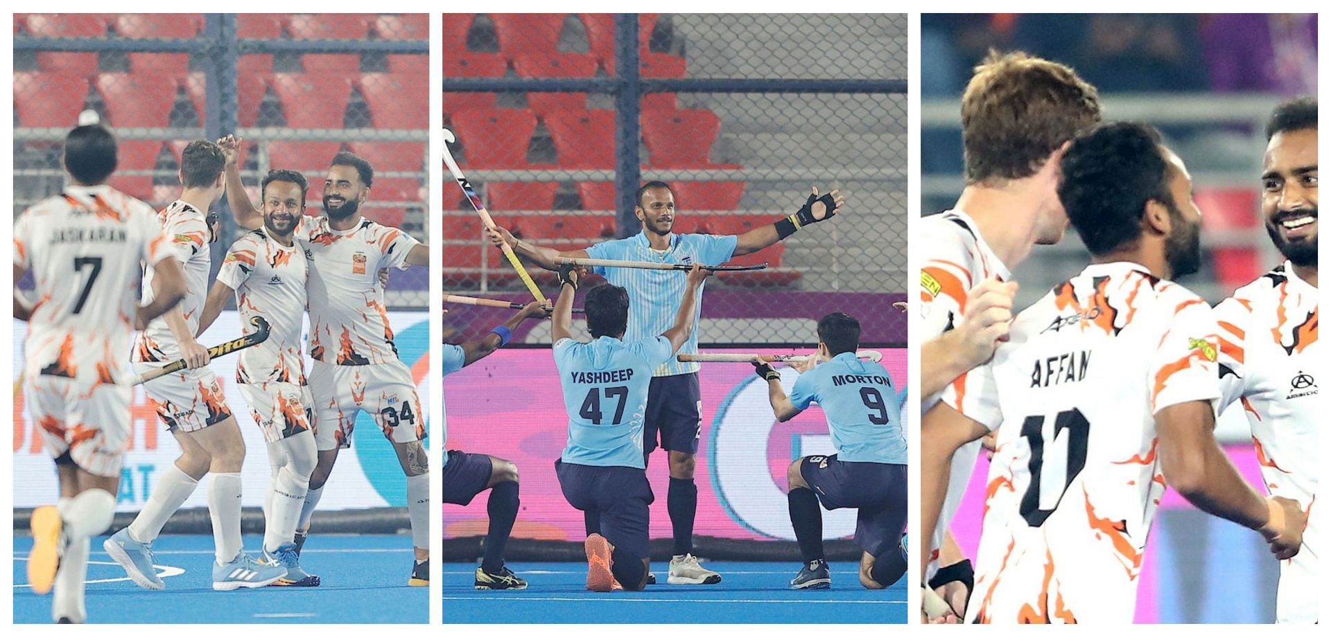 The Bengal Tigers cruised to a third straight win while Gonasika earned full points  - Souce:  Hockey India League