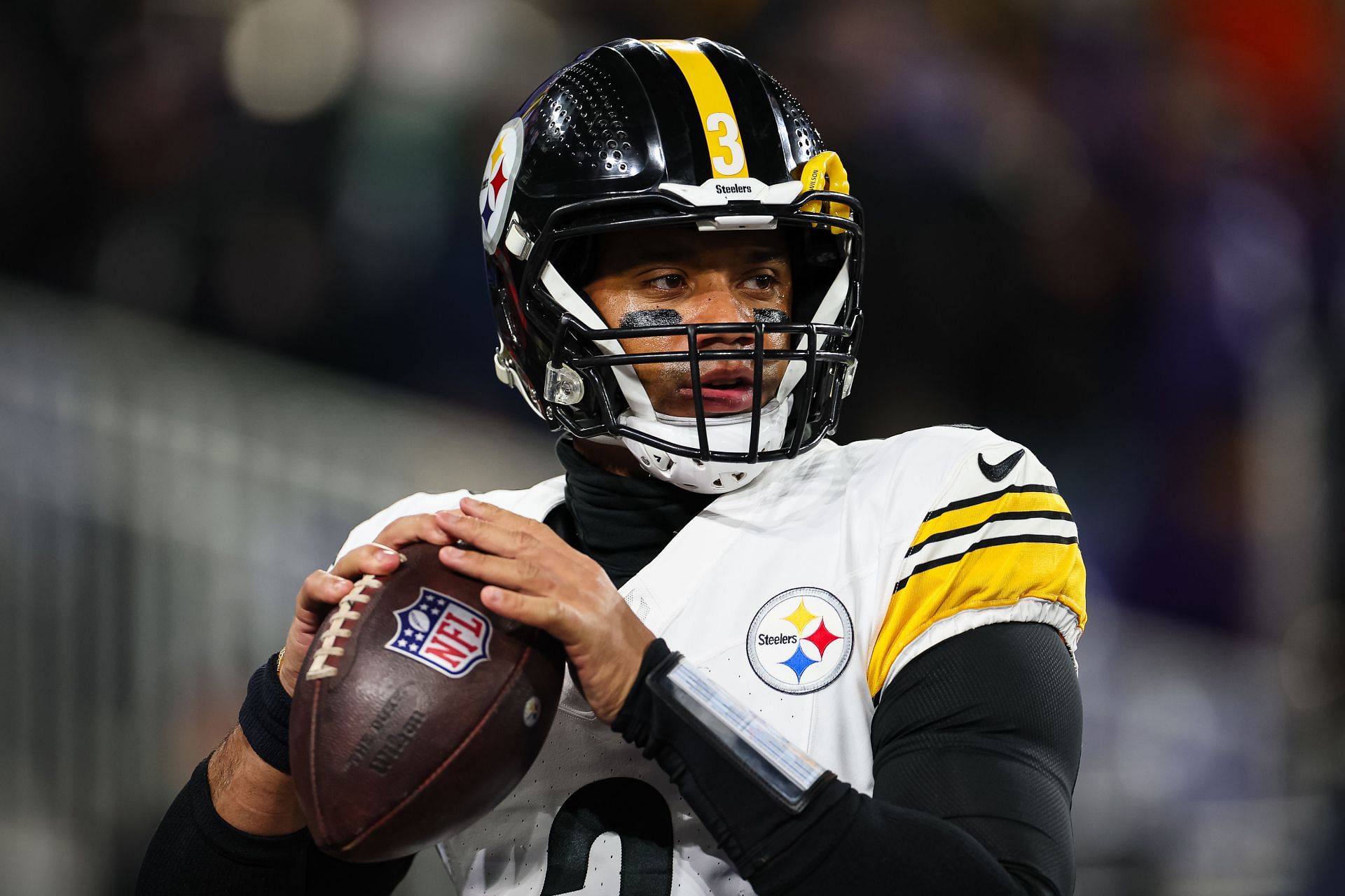 Russell Wilson during AFC wild-card round: Pittsburgh Steelers vs. Baltimore Ravens - Source: Getty