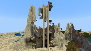 Minecraft player discovers an oddly generated desert pyramid at an unusual height