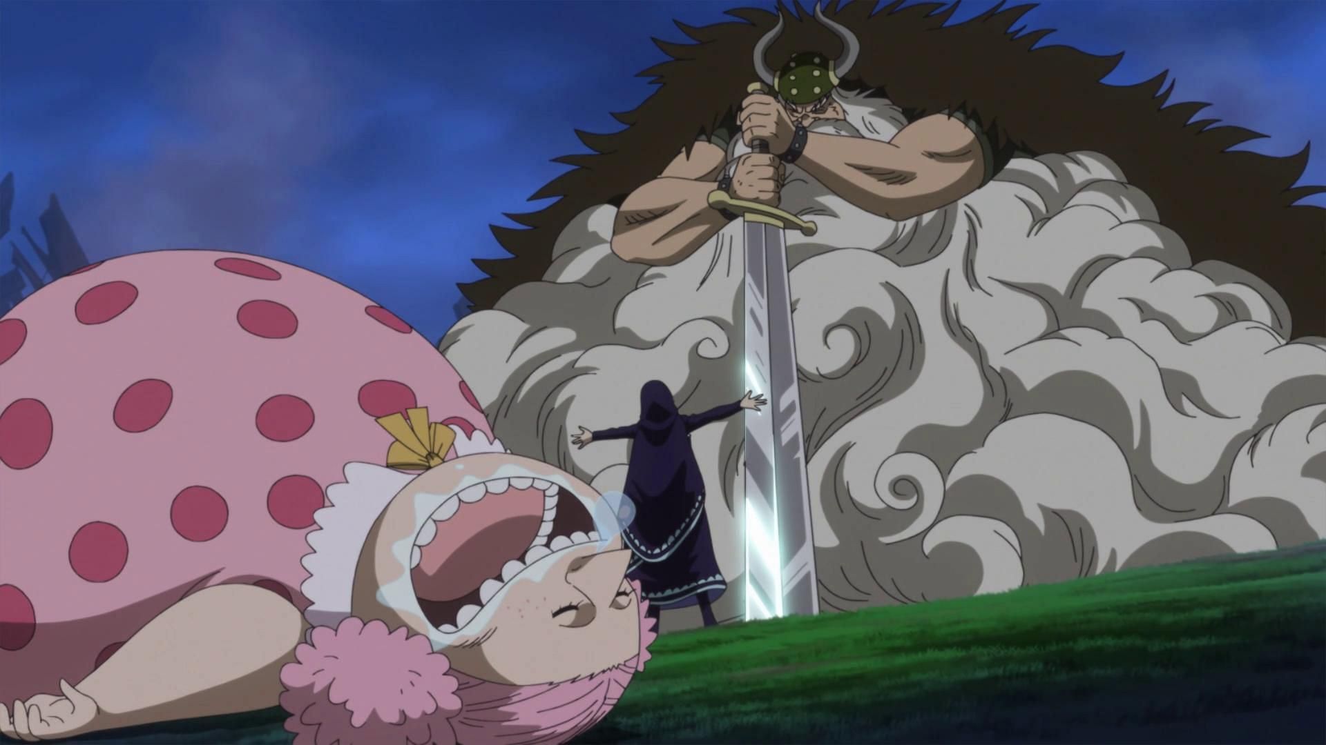 Jarul reappears in chapter 1135 for the first time since trying to take a young Big Mom&#039;s life (Image via Toei Animation)