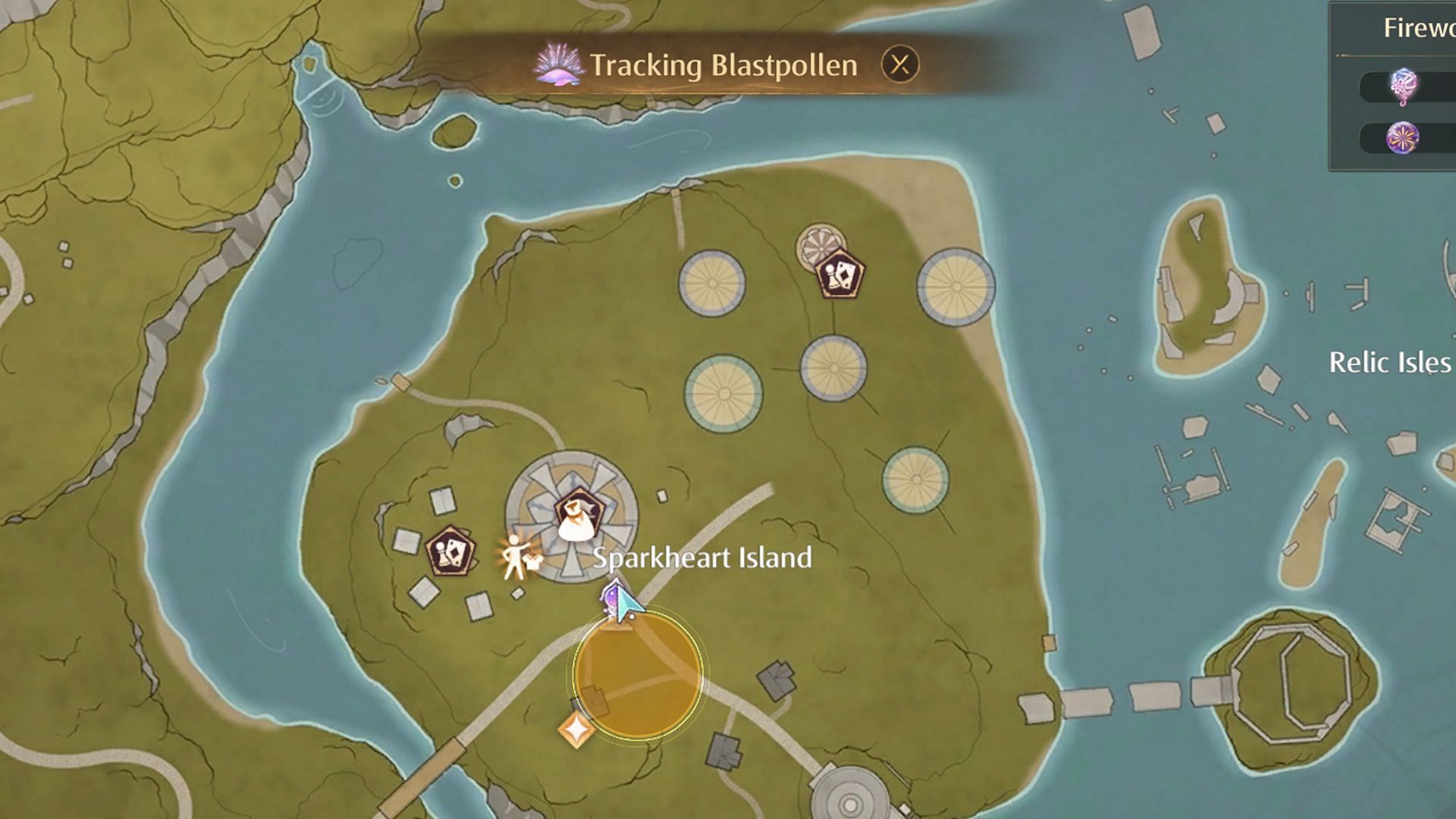 Track Blastpollen from the map for easier collection (Image via Infold Games)