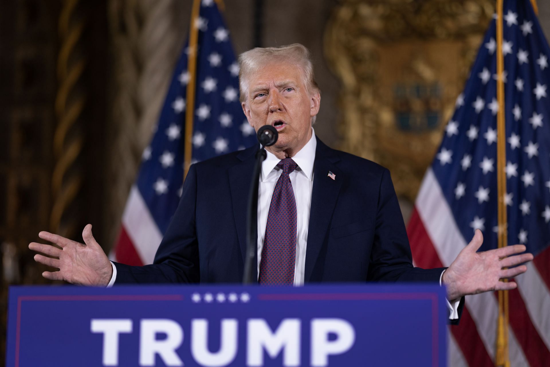 President-Elect Trump Holds Press Conference At Mar-A-Lago - Source: Getty