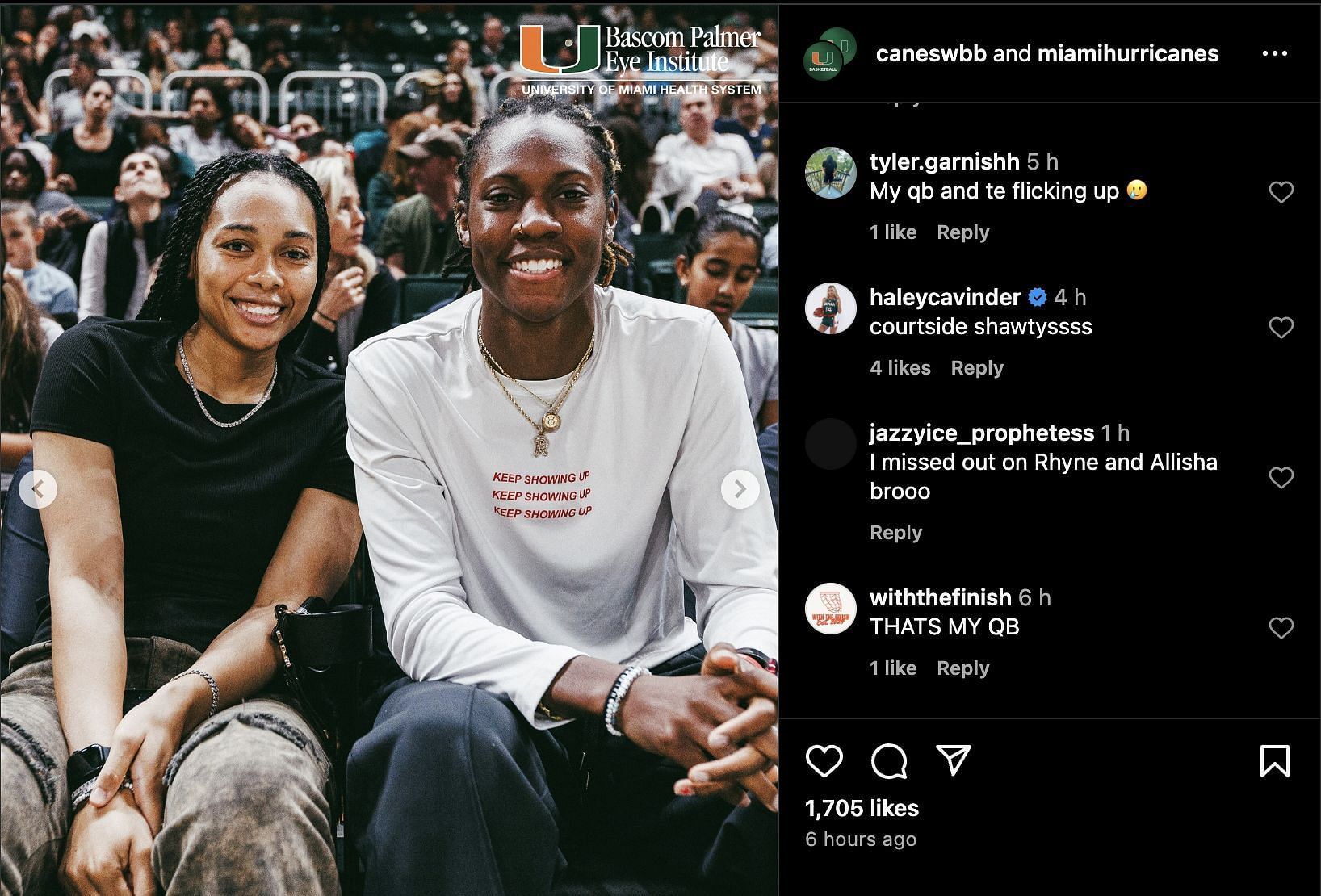 Haley&#039;s comment on the star presence (Credits: Instagram/@caneswbb)