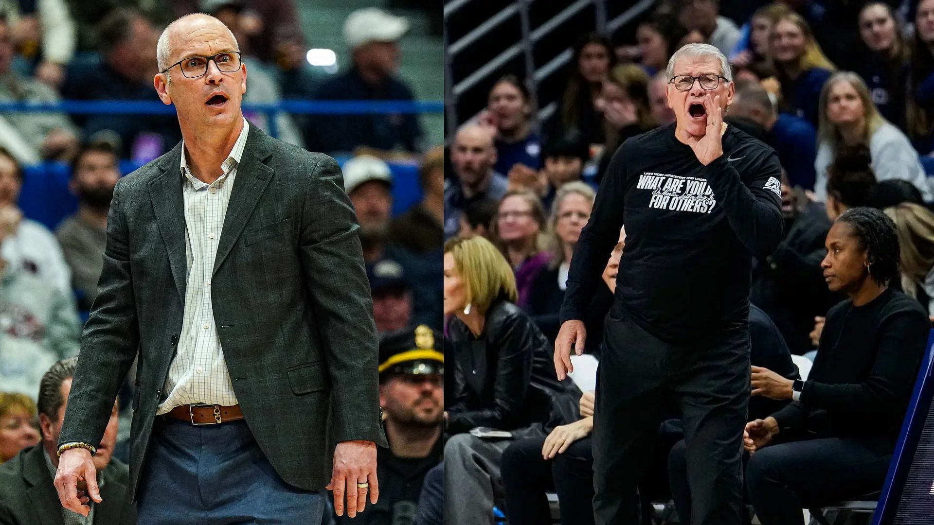 Dan Hurley and Geno Auriemma. - Source: David Butler II, Imagn &amp; Joe Buglewicz, Getty Images