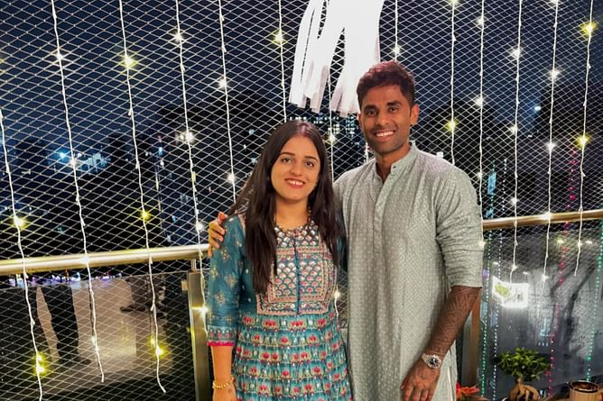 Suryakumar Yadav and his wife Devisha seek blessings at Shirdi's Sai Baba temple [Watch]