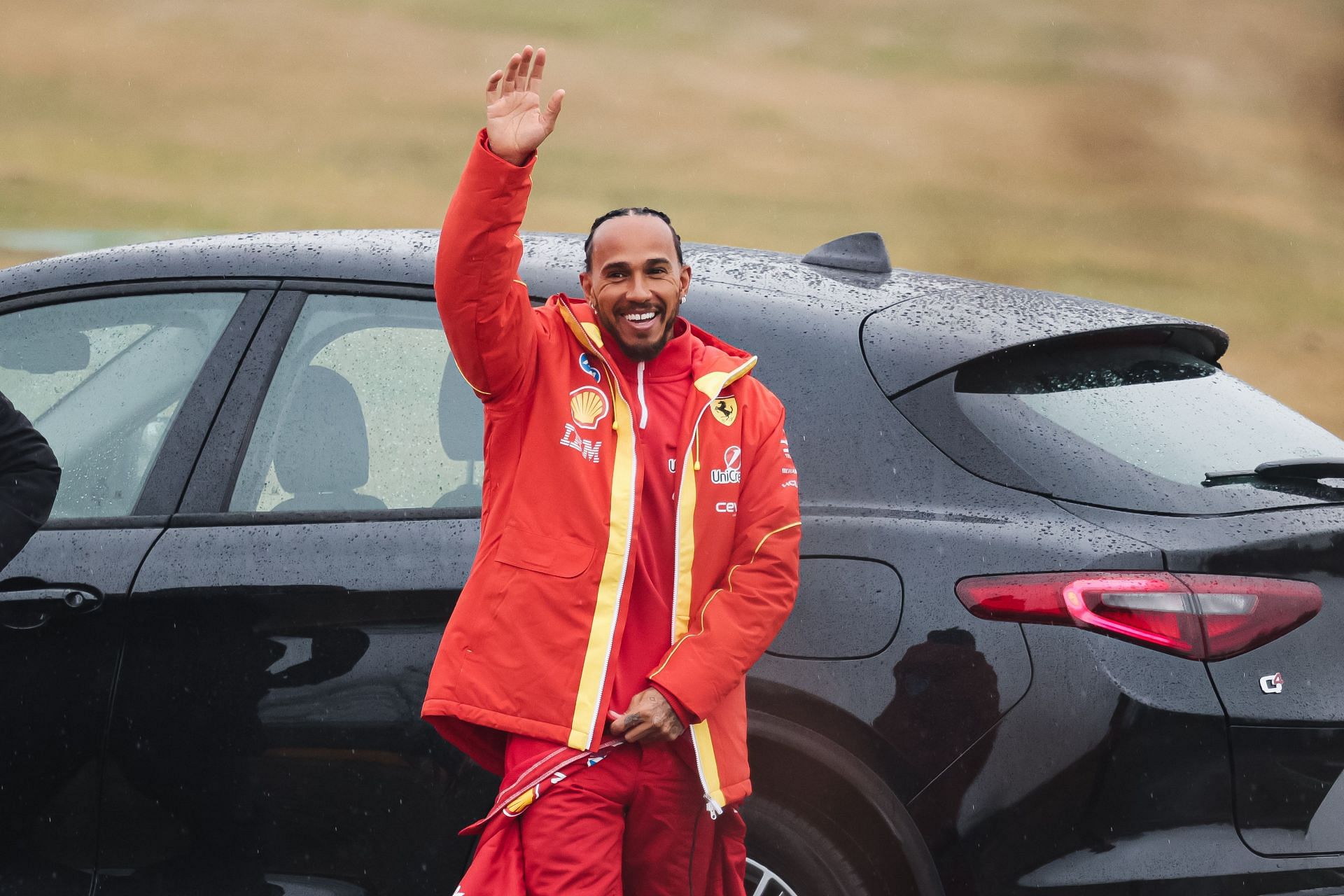 Lewis Hamilton drives on the track during the first day of tests as a Scuderia Ferrari F1 driver at the Fiorano Circuit in Maranello, Italy, on January 22, 2025 (Photo by Alessandro Bremec/NurPhoto via Getty Images). - Source: Getty